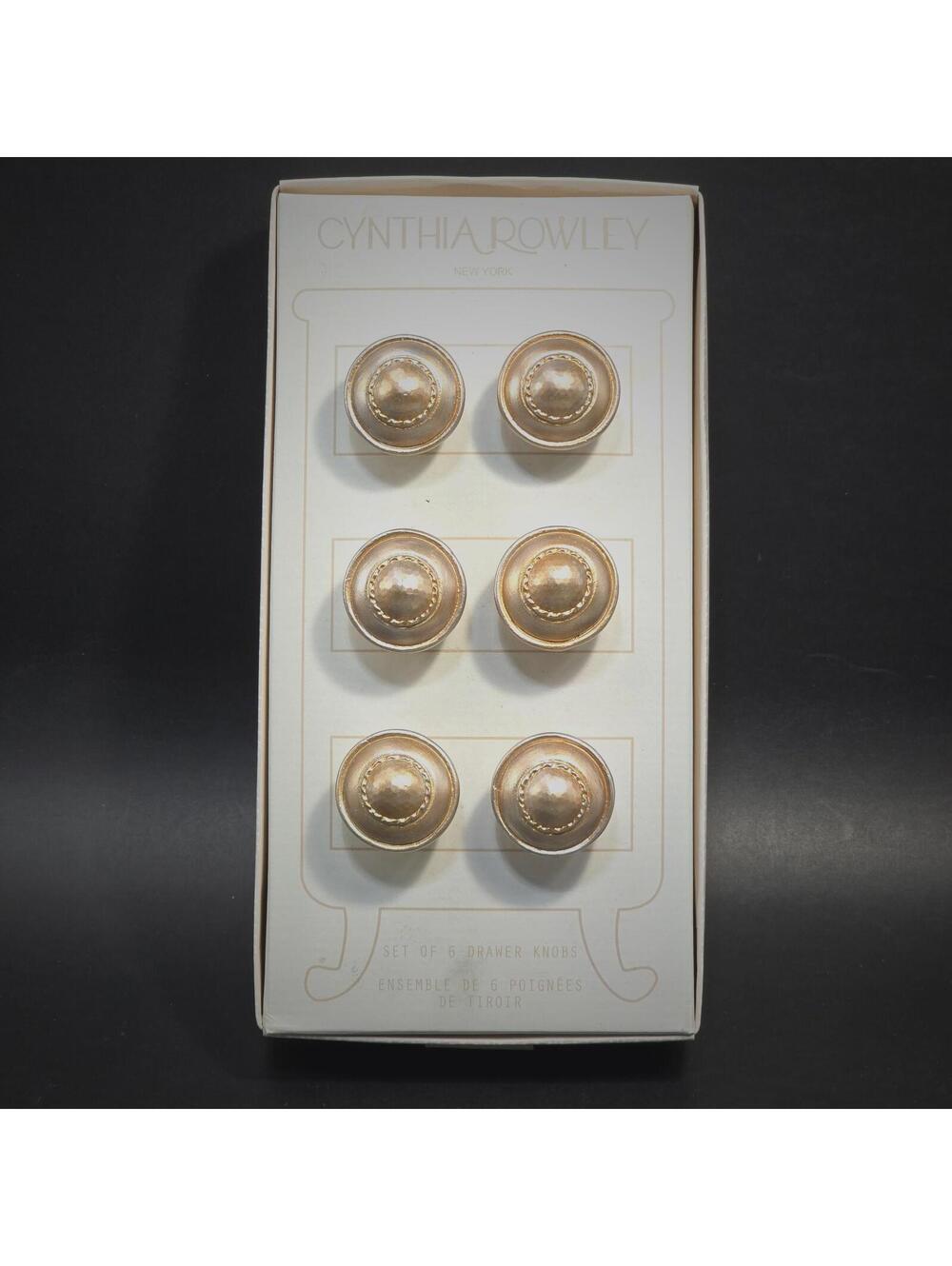 New Gold Drawer Pulls Knobs Cynthia Rowley New York  Set of Six French Country